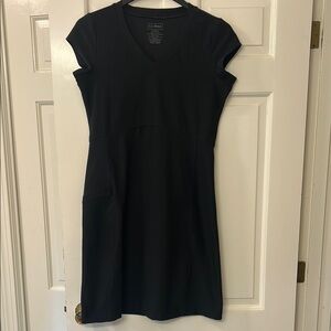 L.L. Bean Black Athletic style Dress with V-Neck women’s size small. Gently worn